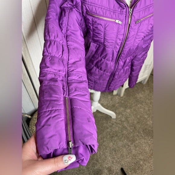 Prana Puffer Jacket Womens Small Purple Full Zip Long Sleeve Outdoor Coat - Picture 5 of 8
